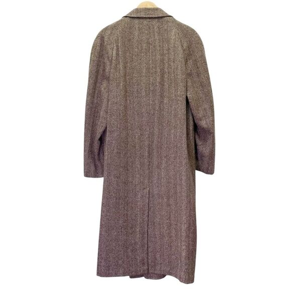 Vintage Clipper Craft Brown Herringbone Overcoat Union Made Size Medium Large - Picture 6 of 16